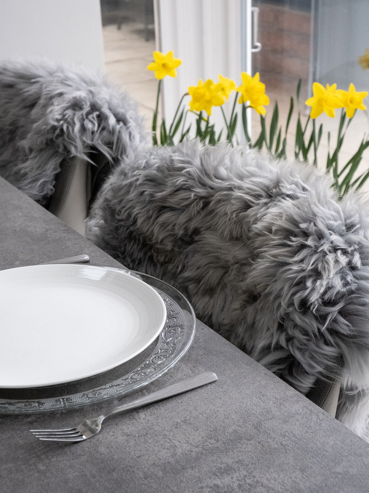 Naturally Sheepskins silver grey sheepskin rug, imported from the UK