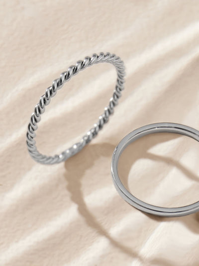 Next Stainless Steel Delicate Rings Silver Tone Waterproof Set of 2 – Jetzt online bei McGrocer kaufen