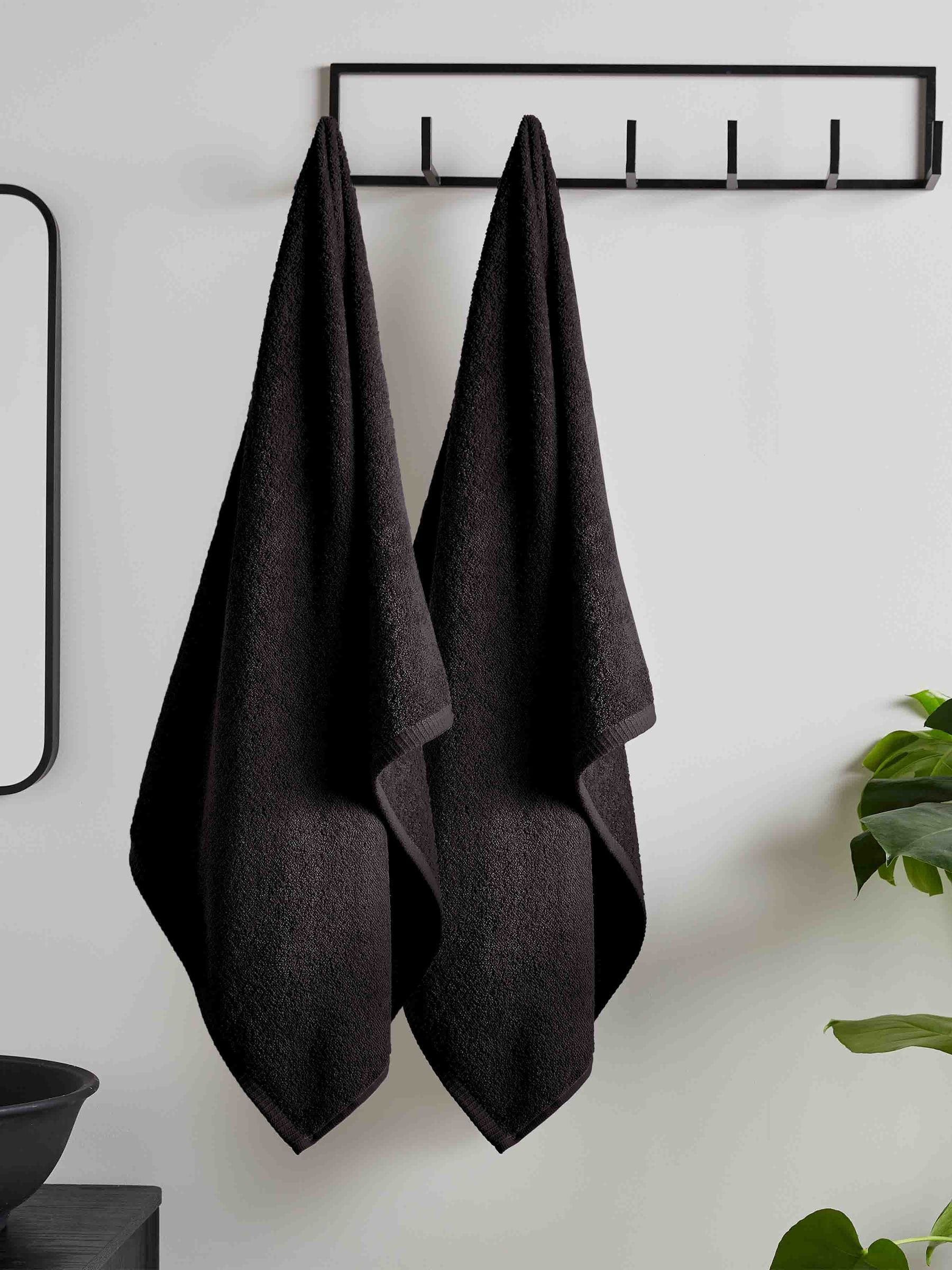 Catherine Lansfield Grey Anti Bacterial 100% Cotton Bath Sheet Towels (Set of 2, 90x140 cm)