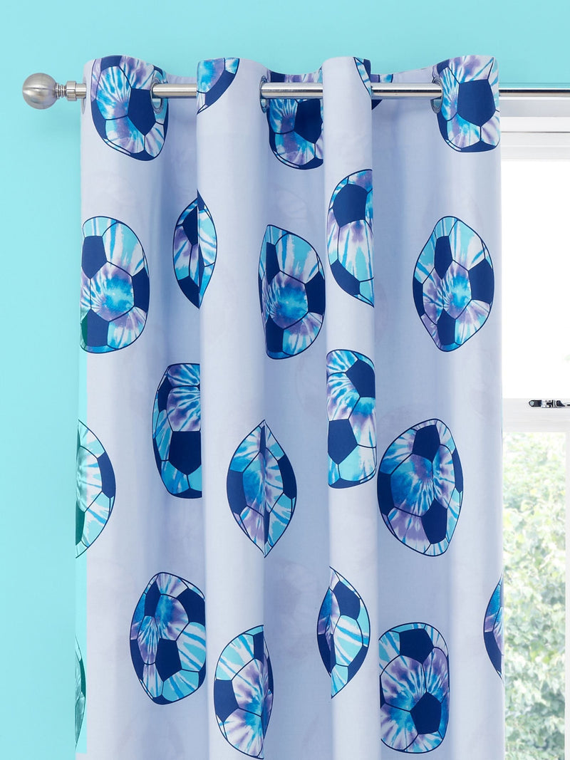 Catherine Lansfield tie dye football reversible eyelet curtains 168x183cm - British product