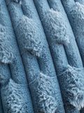 Blue Soft and Cosy Carved Faux Fur Cushion