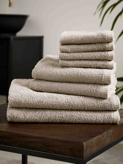Next Catherine Lansfield Natural Quick Dry 100% Cotton Towel Set, 8 Piece- Buy online at McGrocer