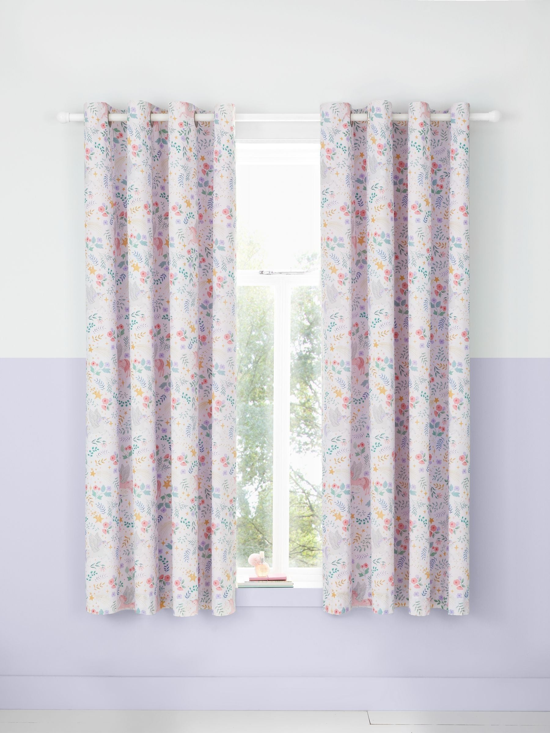 Catherine Lansfield pink unicorn curtains 66x72 inches - British product