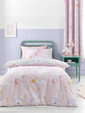 Catherine Lansfield pink fairytale unicorn duvet cover set - British product