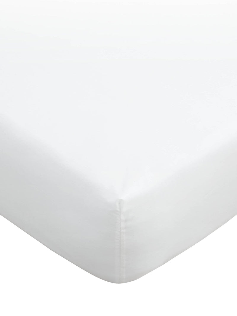 Bianca White 180 Thread Count Cotton Fitted Sheet