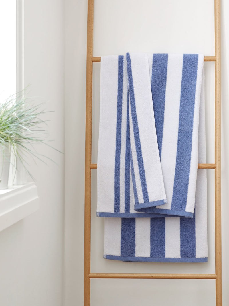 Bianca Blue Reversible Stripe Jacquard Towel