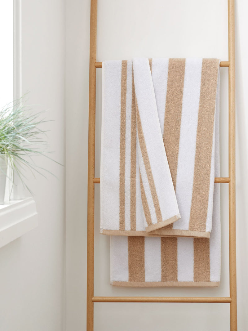 Bianca Natural Reversible Stripe Jacquard Towel