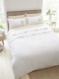 Catherine Lansfield White Milo Bow duvet cover set - British product