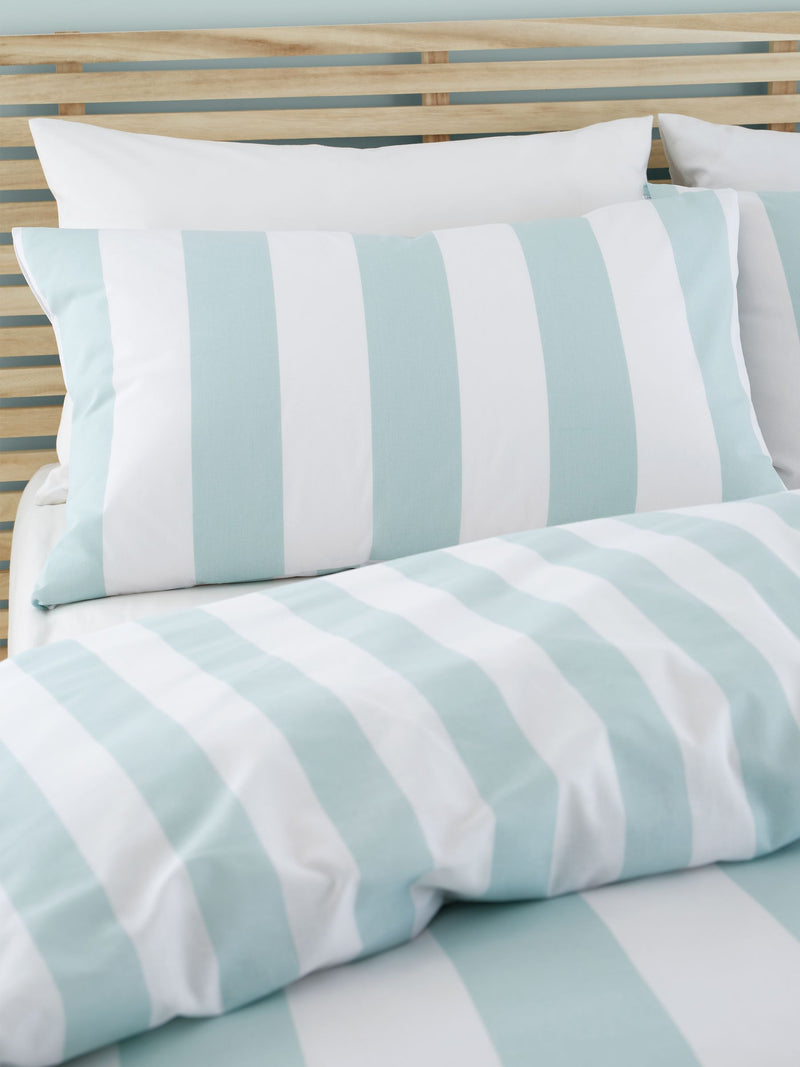Catherine Lansfield Seafoam Cove Stripe Reversible Duvet Cover Set - British product