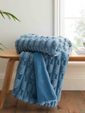 Bianca Cream Soft and Cosy Carved Faux Fur Throw 150x200cm