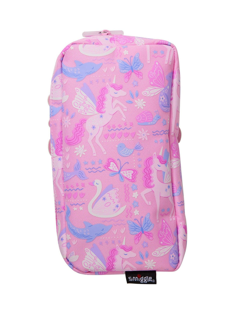 Smiggle Pink Realm character print pocket pencil case (British brand)