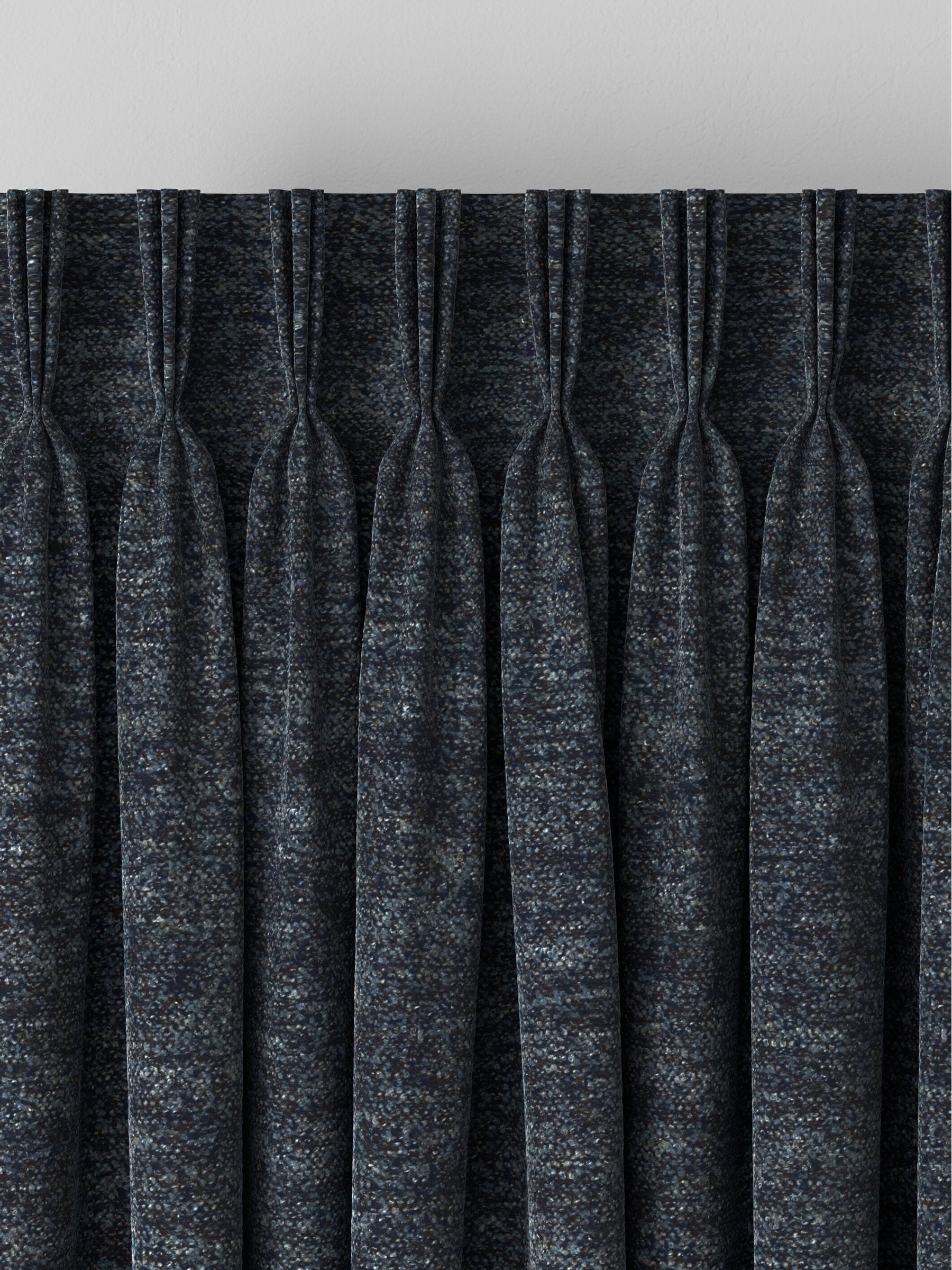 Navy blue boucle curtains made to measure - British product