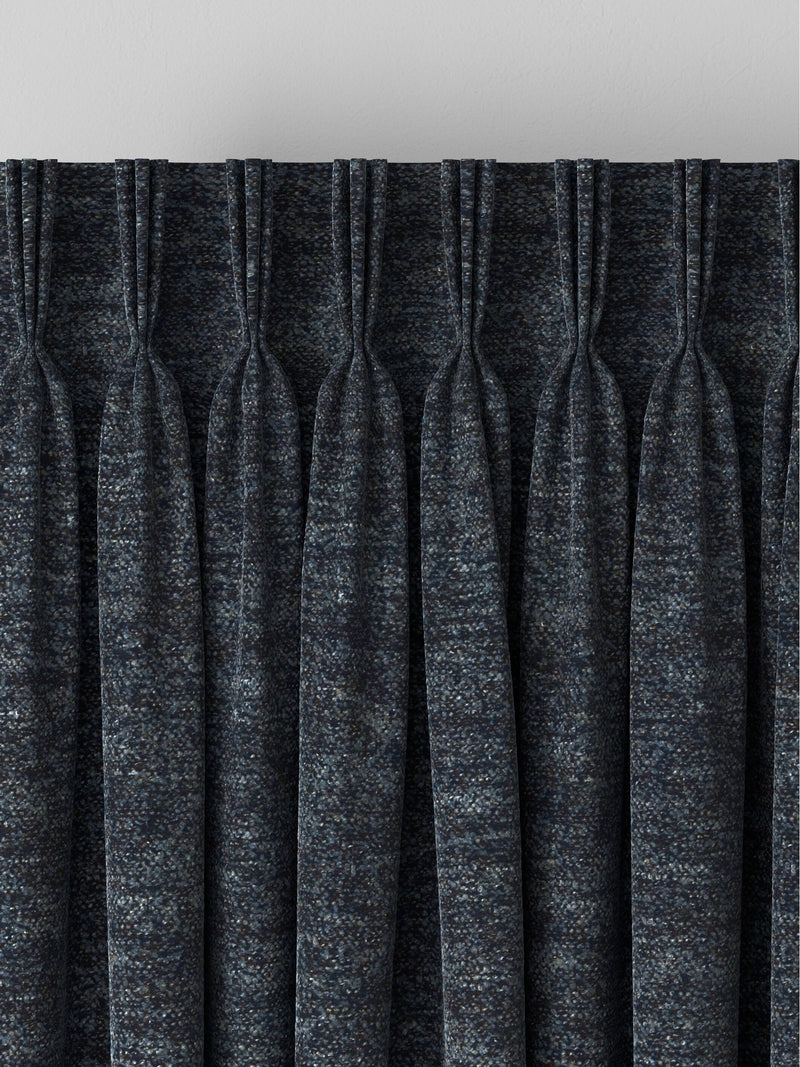 Navy blue boucle curtains made to measure - British product
