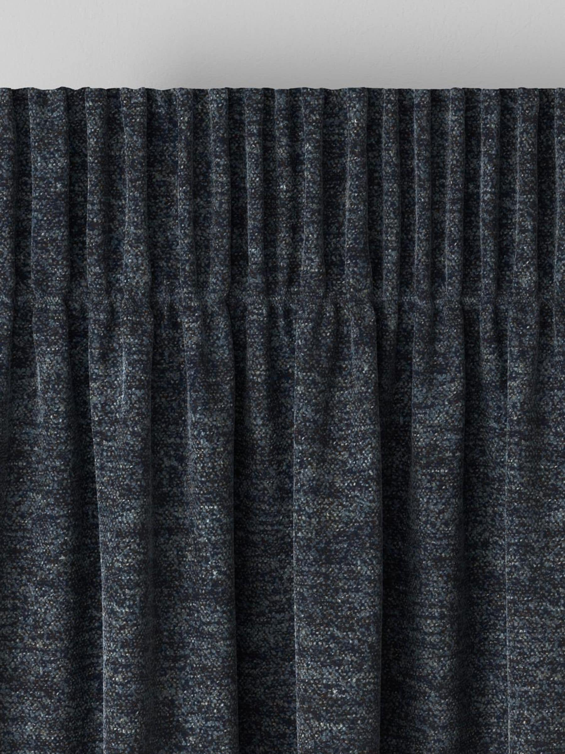 Navy blue boucle curtains made to measure - British product