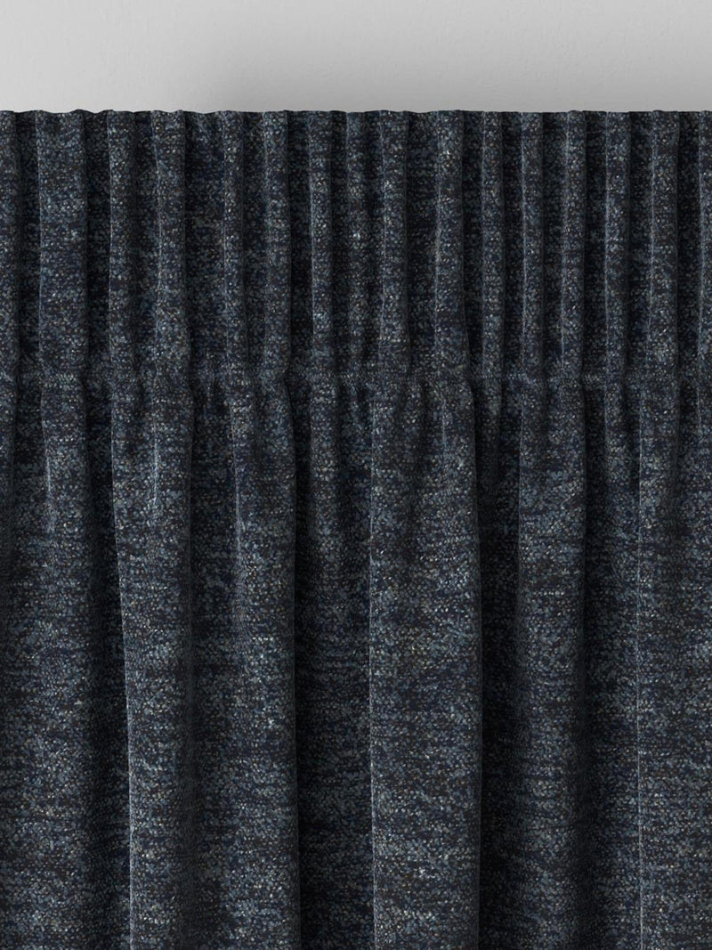 Navy blue boucle curtains made to measure - British product