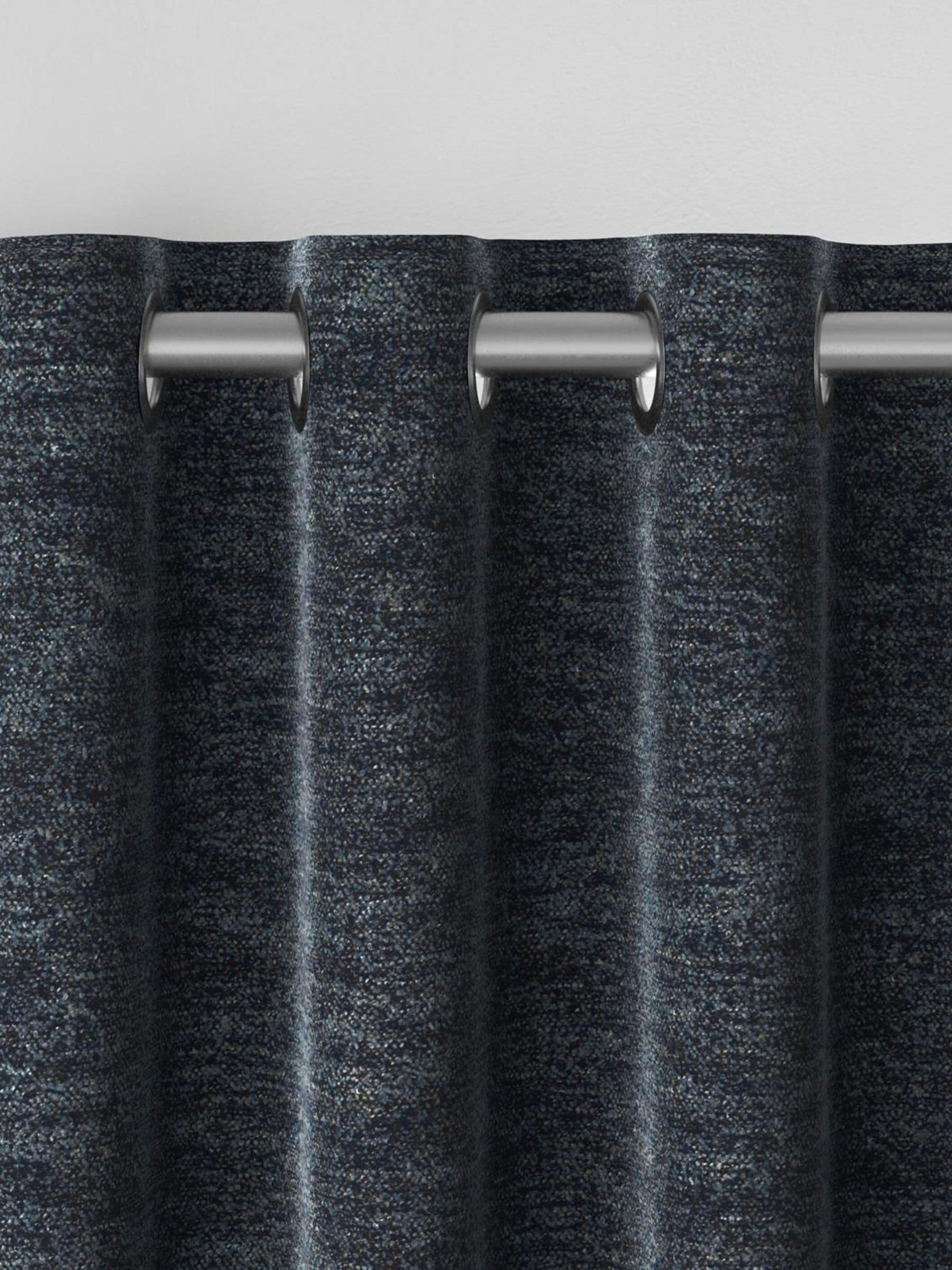 Navy blue boucle curtains made to measure - British product