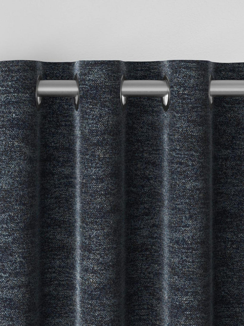 Navy blue boucle curtains made to measure - British product