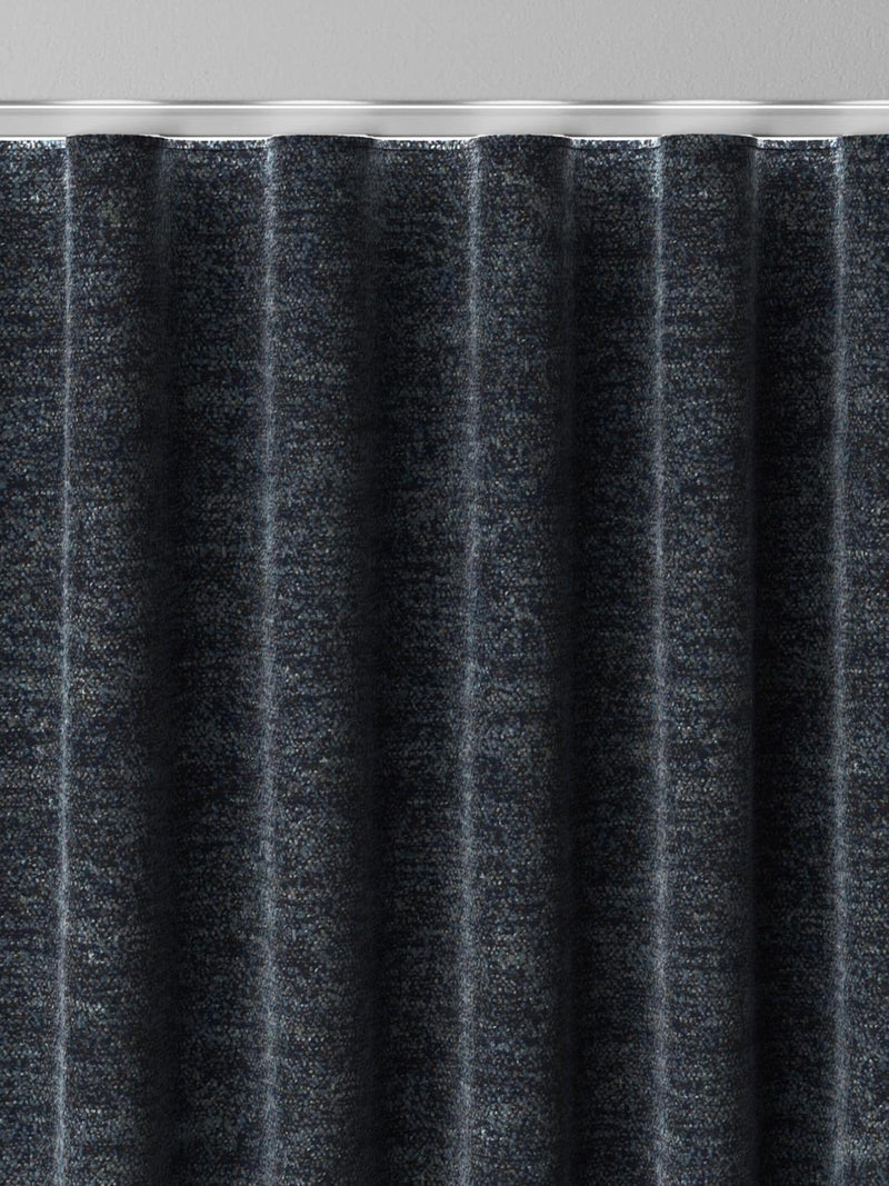 Navy blue boucle curtains made to measure - British product