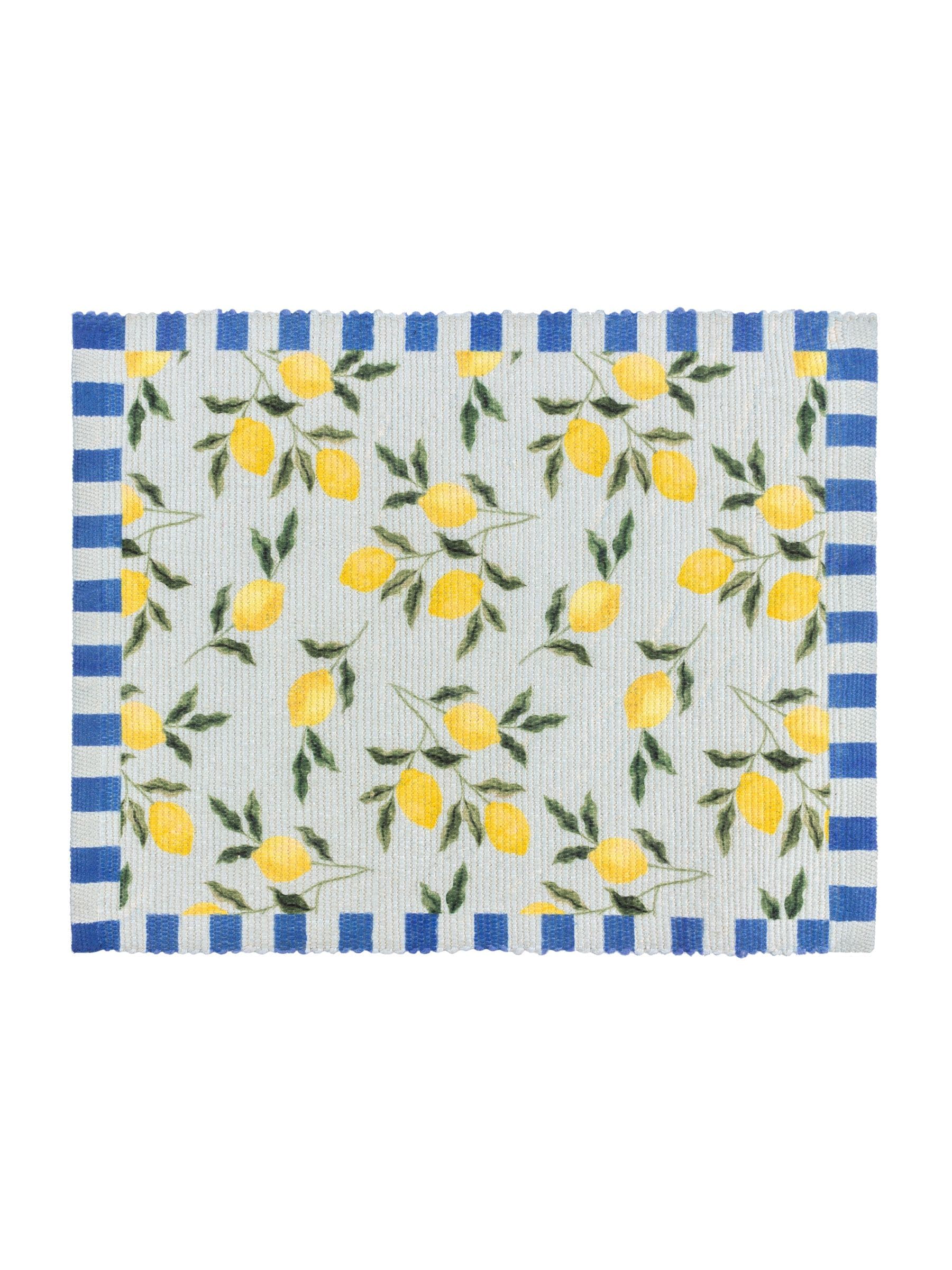 Furn Blue Lemons polyester placemats set of 4, UK version