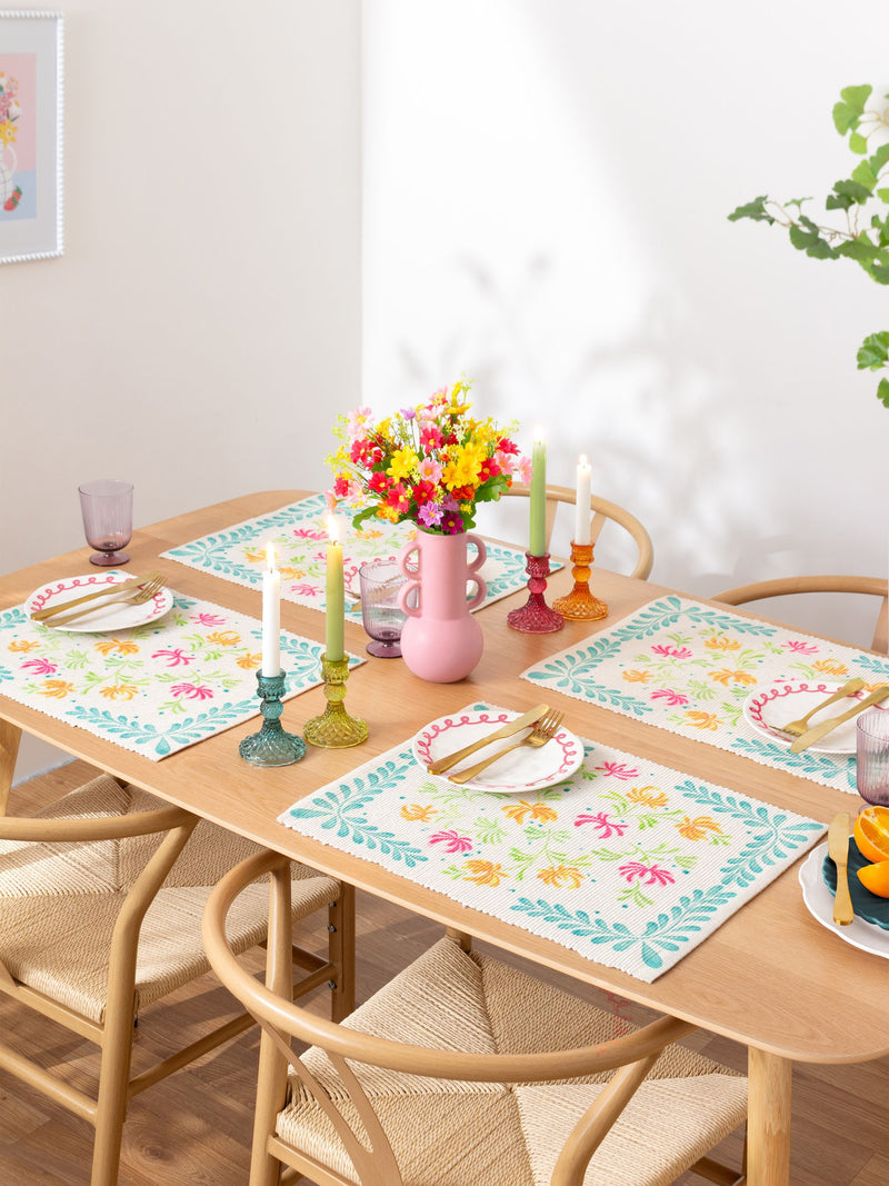 Furn Orange Honeysuckle table placemats set of 4 - British product