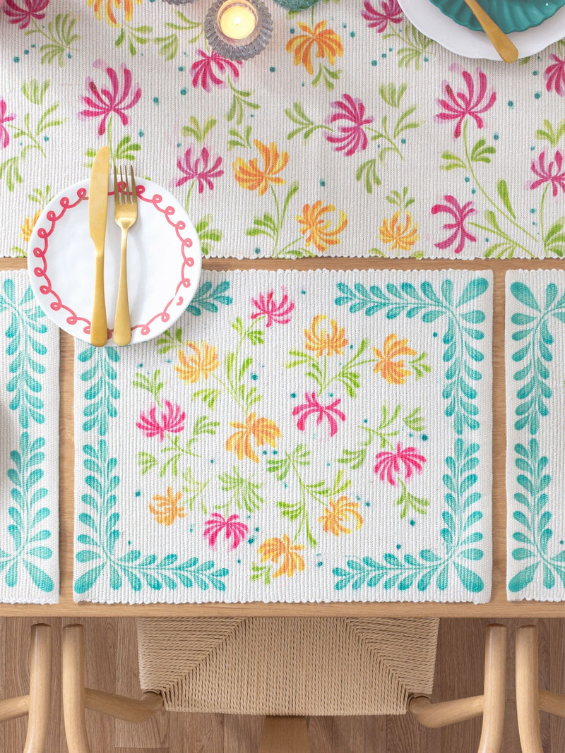 Furn Orange Honeysuckle table placemats set of 4 - British product