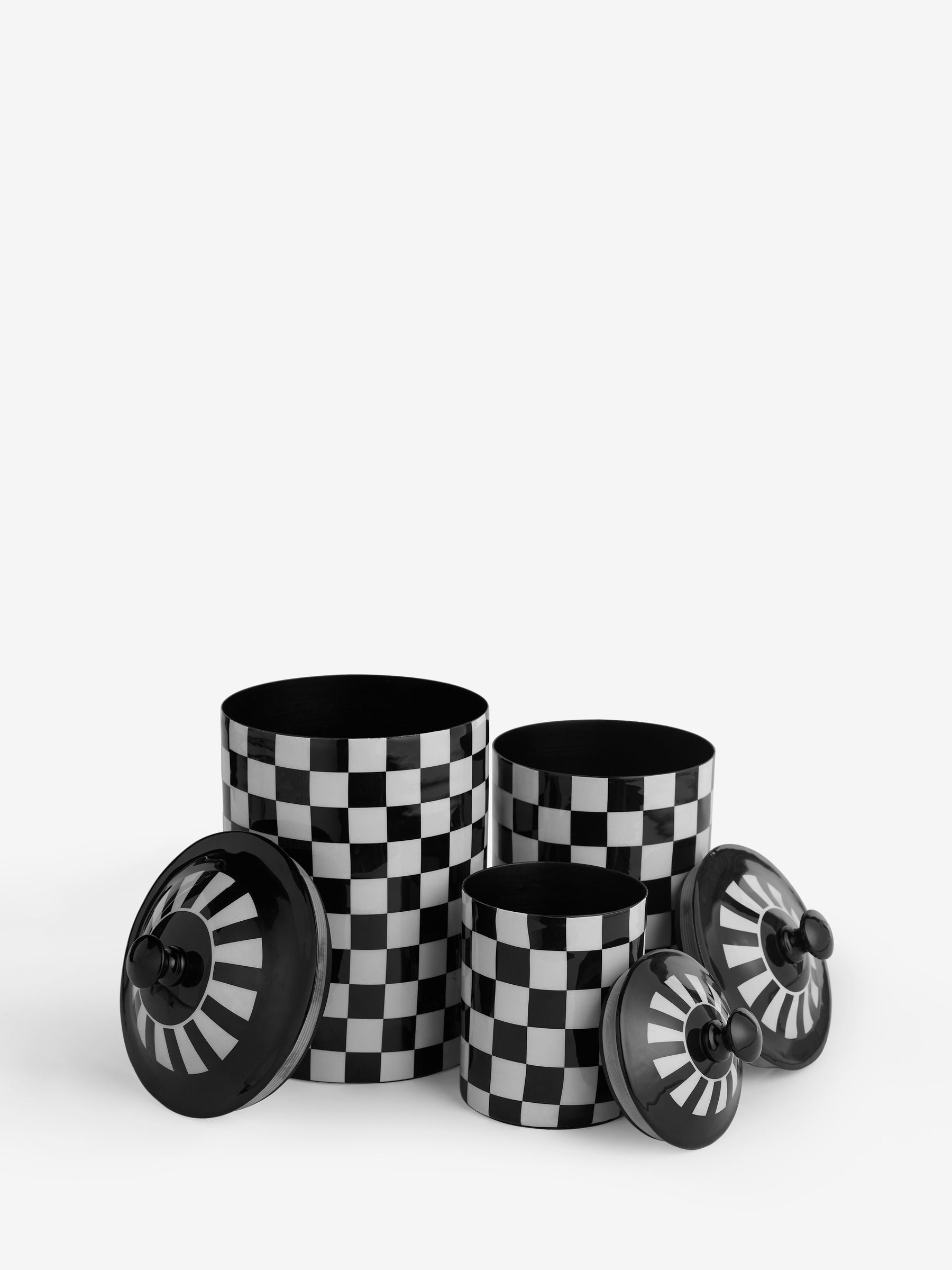 Rockett St George storage tins set of 3 checkerboard - British product