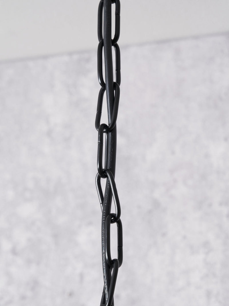Pacific Llewellyn pendant light matt black metal and glass - British product