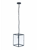 Pacific Llewellyn pendant light matt black metal and glass - British product