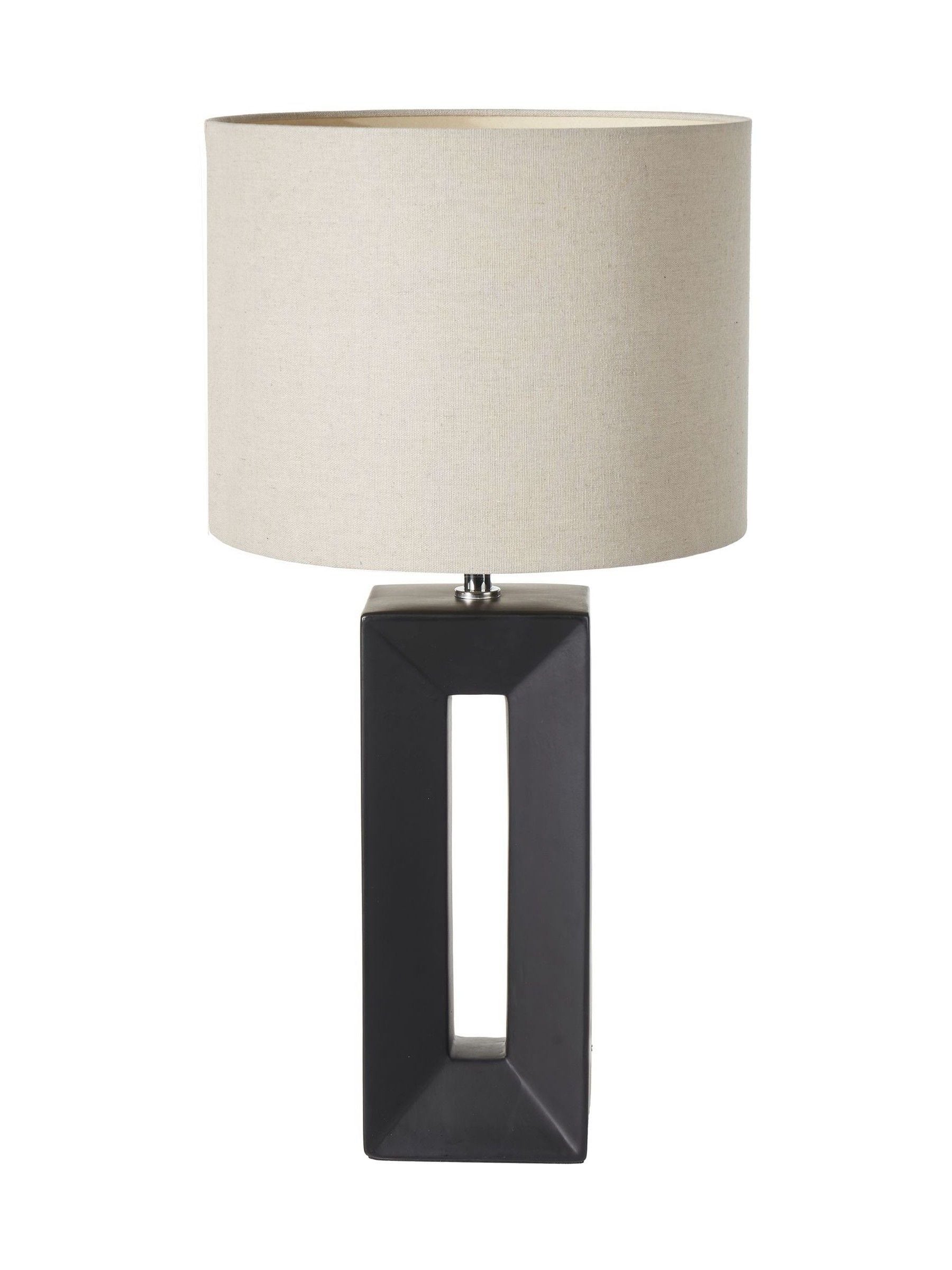 Black Block ceramic tall table lamp 58cm, UK version