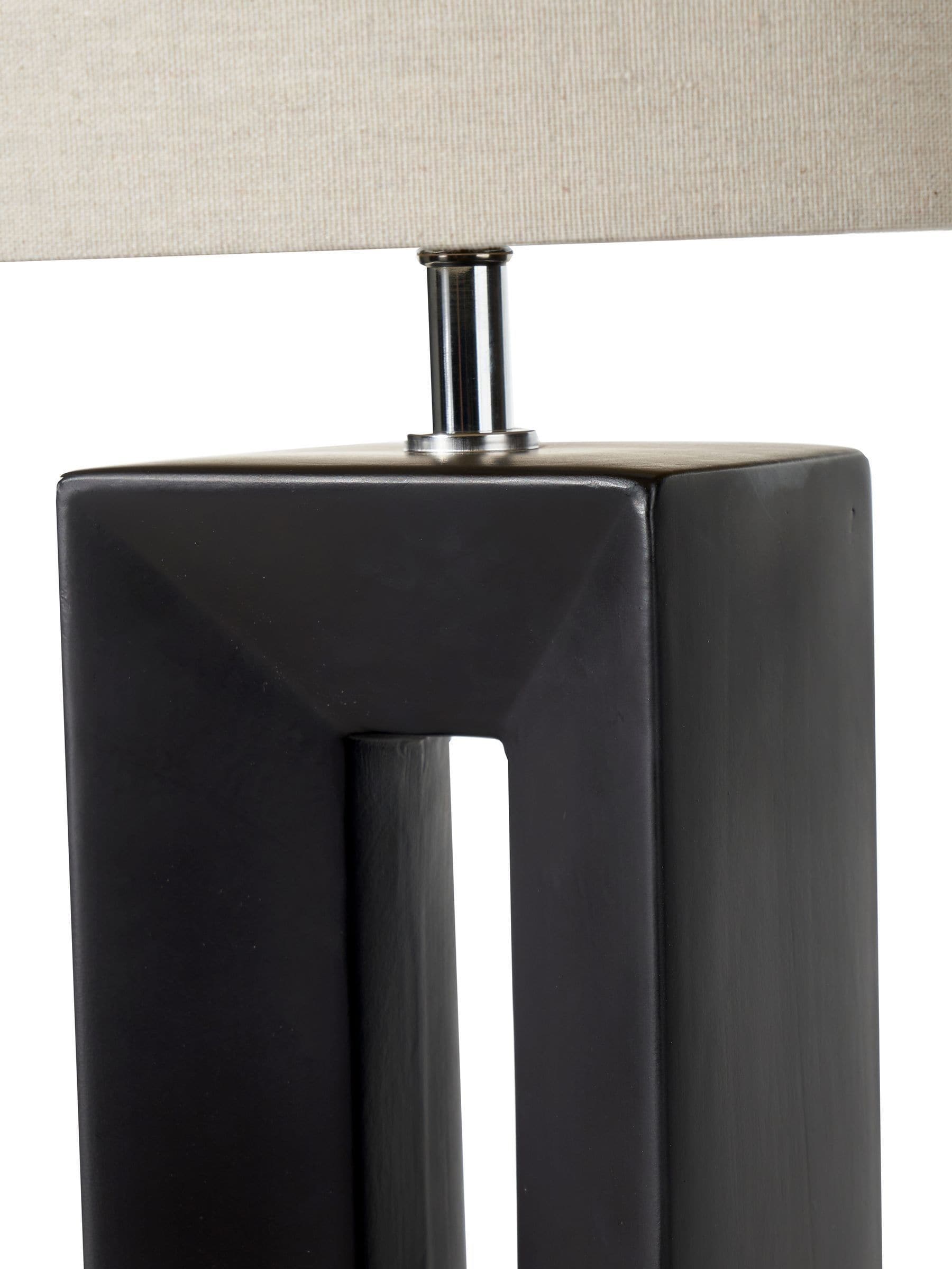 Black Block ceramic tall table lamp 58cm, UK version
