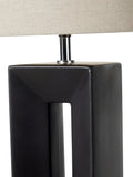 Black Block ceramic tall table lamp 58cm, UK version