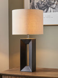 Black Block ceramic tall table lamp 58cm, UK version