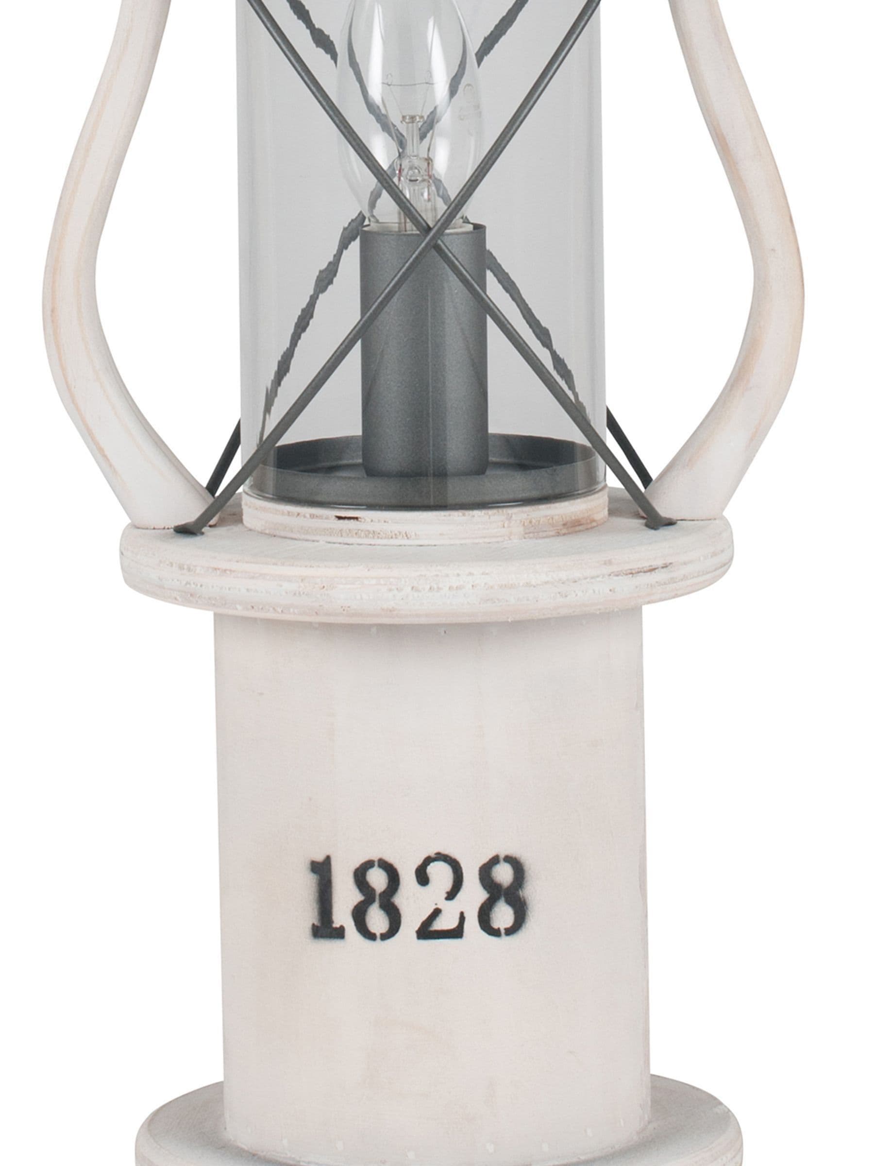 Pacific white wood lantern table lamp 40.5cm - British product