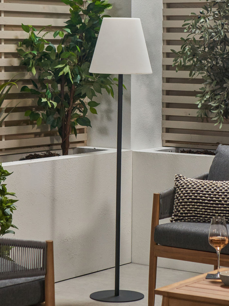 Grey metal outdoor floor lamp 153cm (British brand)
