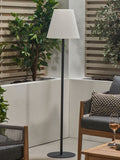 Grey metal outdoor floor lamp 153cm (British brand)