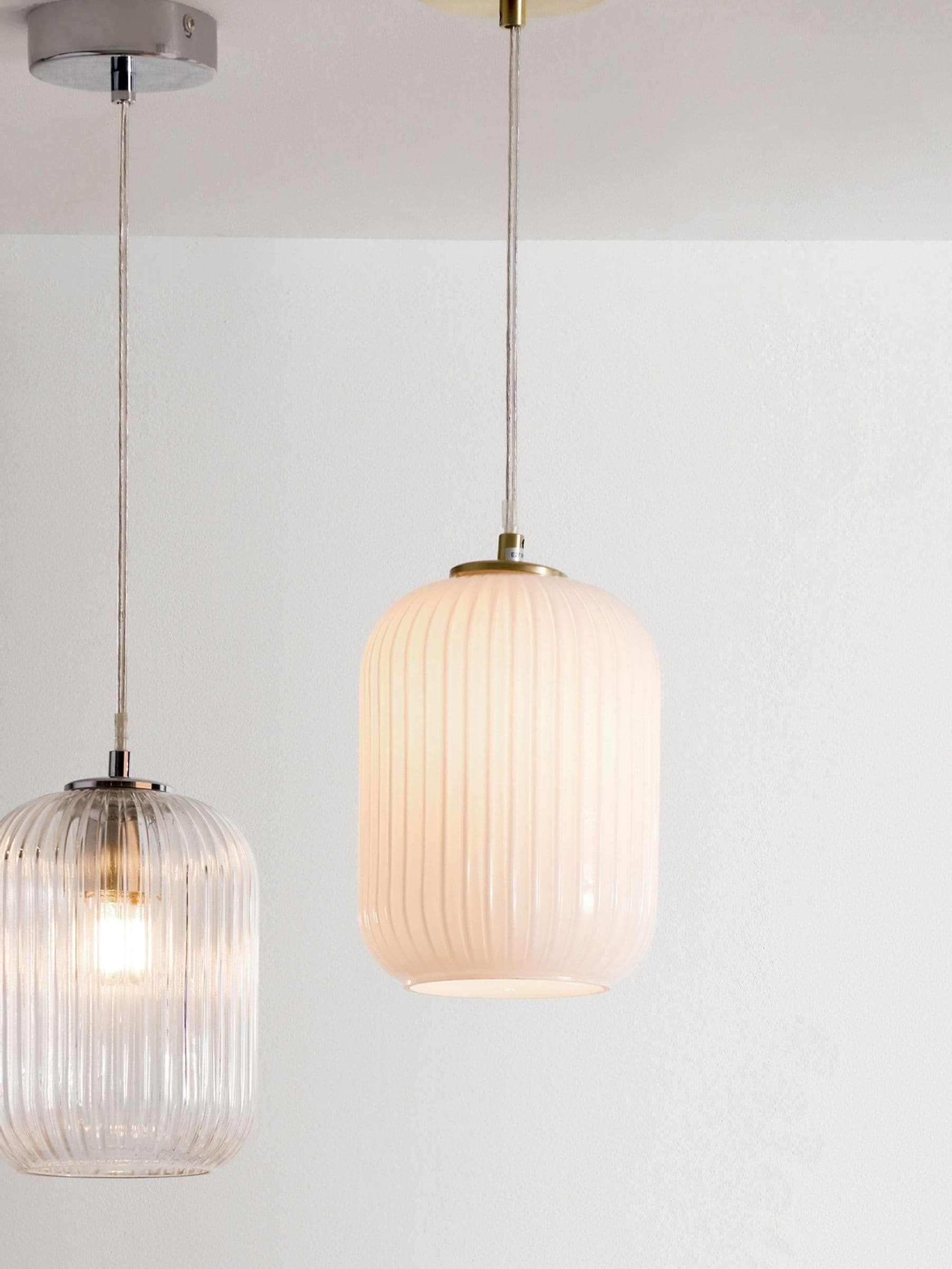 Pacific Gold Alessia pendant ceiling light ribbed glass, imported from the UK