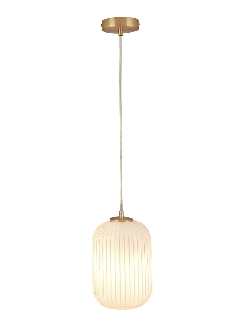 Pacific Gold Alessia pendant ceiling light ribbed glass, imported from the UK