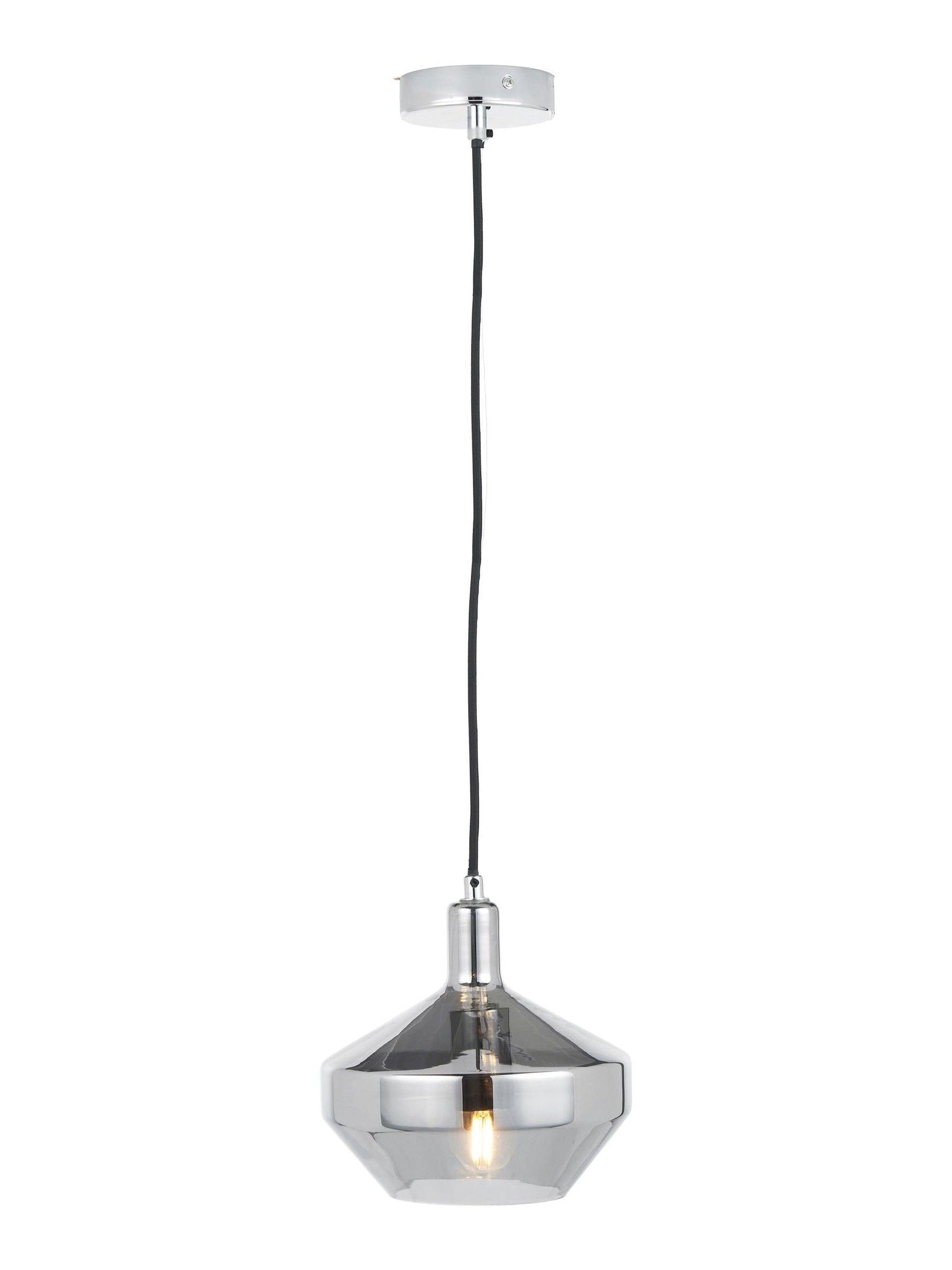 Smoked glass domed pendant light Pacific Grey Jaxon, imported from the UK