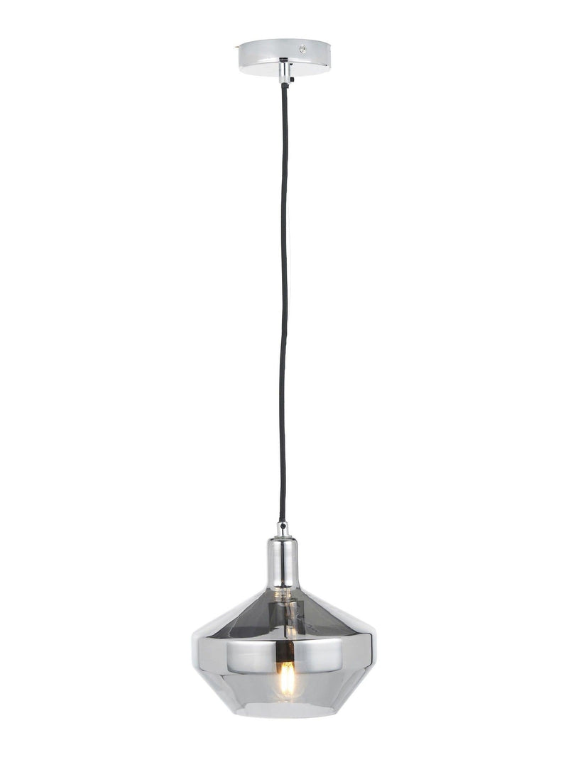 Smoked glass domed pendant light Pacific Grey Jaxon, imported from the UK