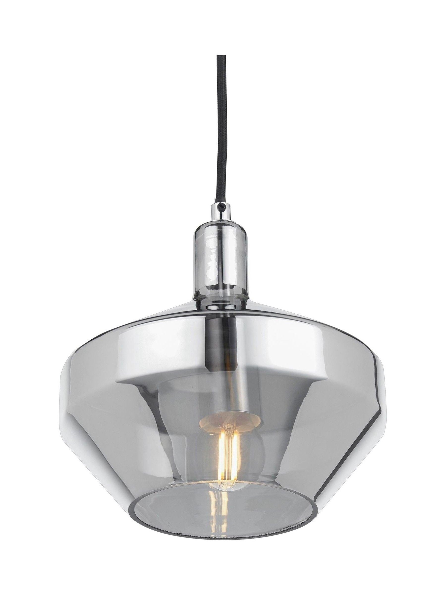 Smoked glass domed pendant light Pacific Grey Jaxon, imported from the UK