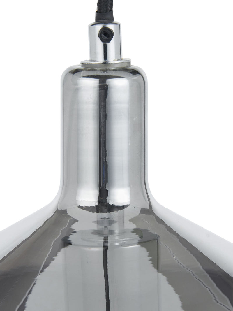 Smoked glass domed pendant light Pacific Grey Jaxon, imported from the UK