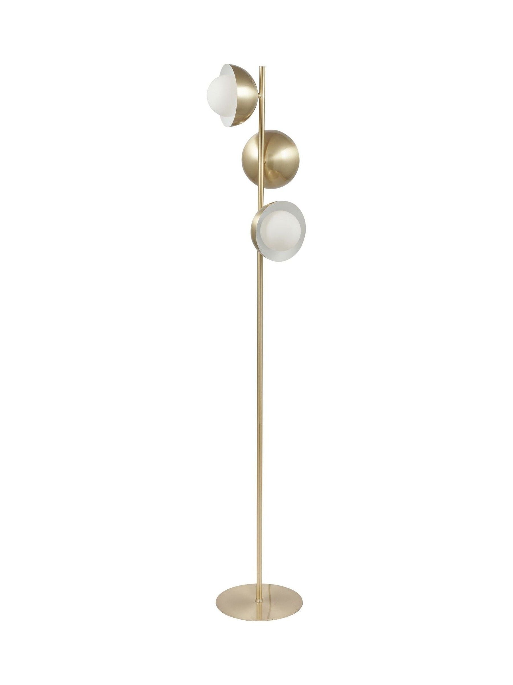 Pacific Gold Estelle brass metal floor lamp with orb dome - British product