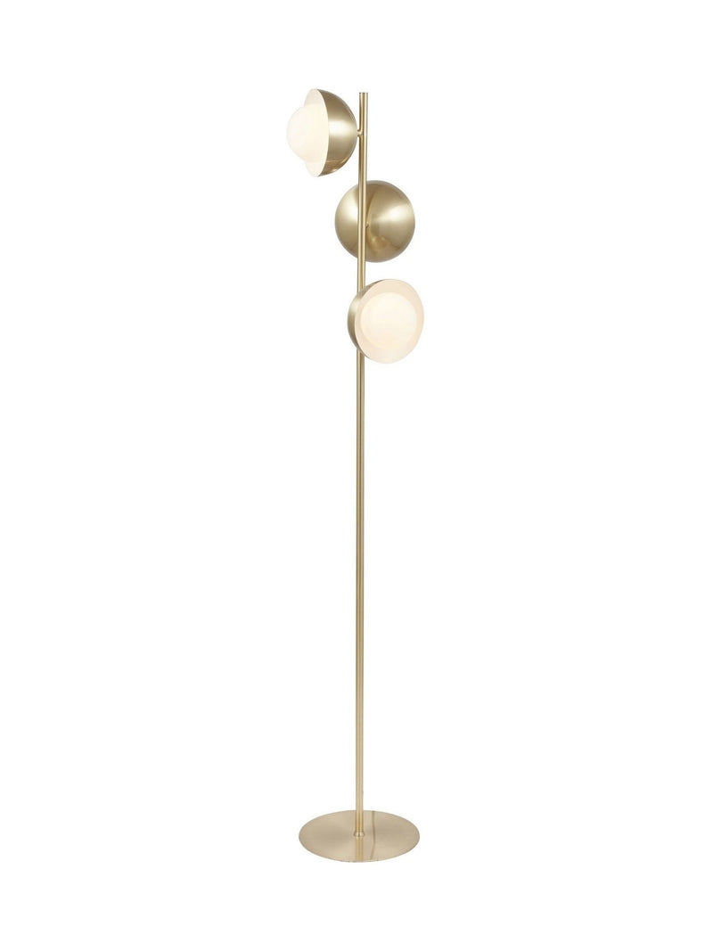 Pacific Gold Estelle brass metal floor lamp with orb dome - British product