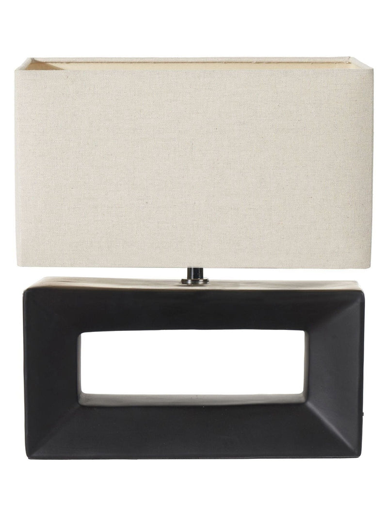 Pacific black ceramic rectangular table lamp, imported from the UK