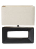 Pacific black ceramic rectangular table lamp, imported from the UK