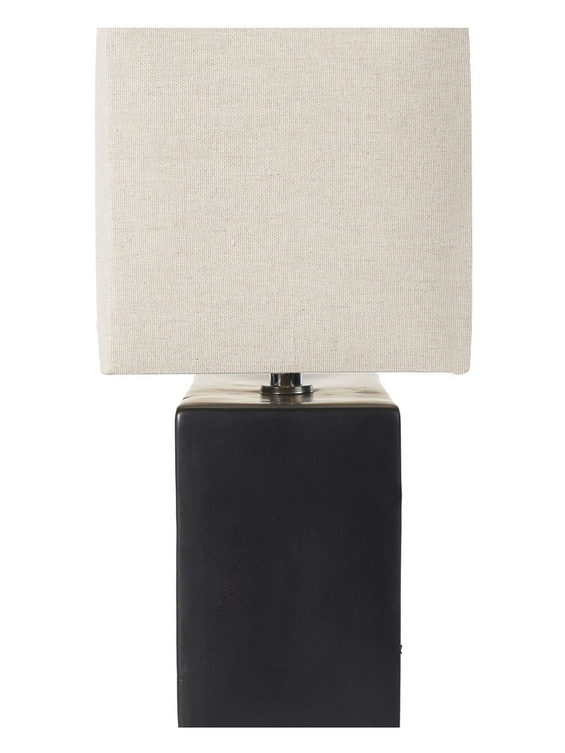 Pacific black ceramic rectangular table lamp, imported from the UK