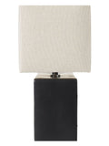 Pacific black ceramic rectangular table lamp, imported from the UK