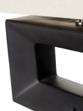 Pacific black ceramic rectangular table lamp, imported from the UK