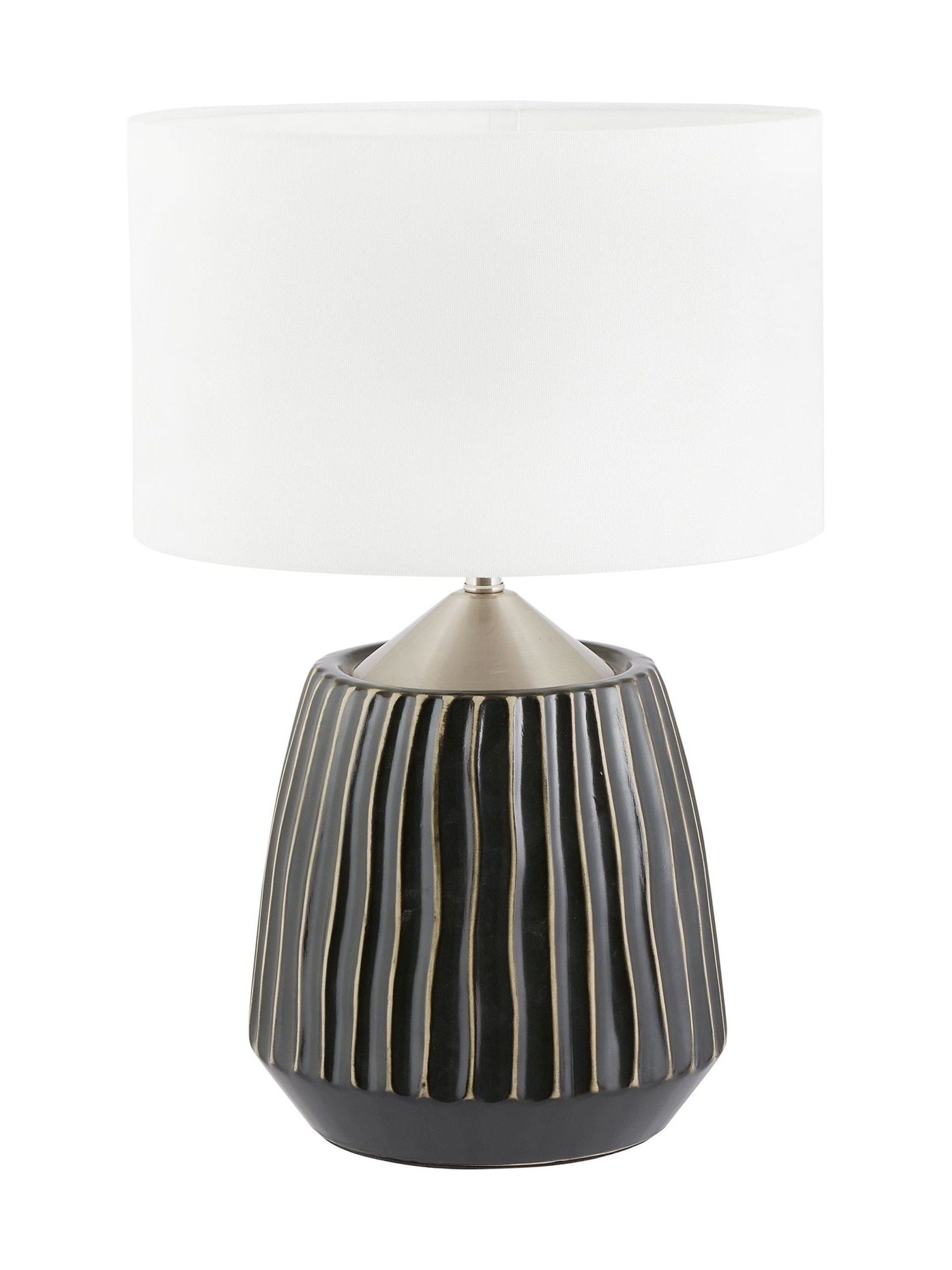 Artemis ceramic table lamp black silver 44cm imported from the UK
