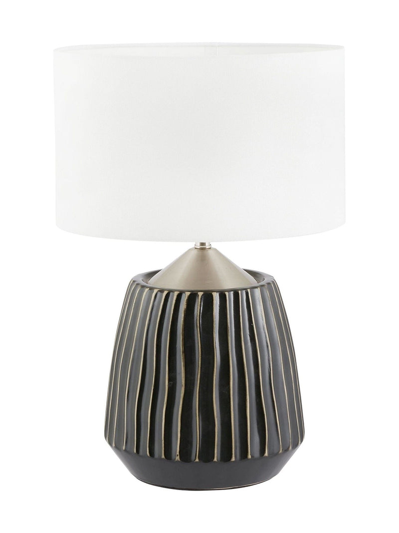 Artemis ceramic table lamp black silver 44cm imported from the UK
